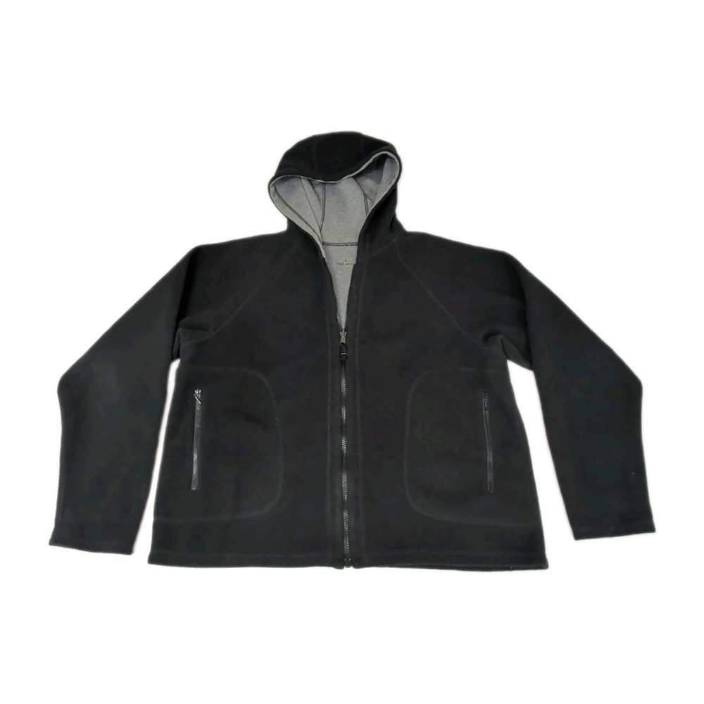 Eddie Bauer Full Zip Hoodie Jacket Women XL Black Fleece Outdoor Gorpcore Hiking